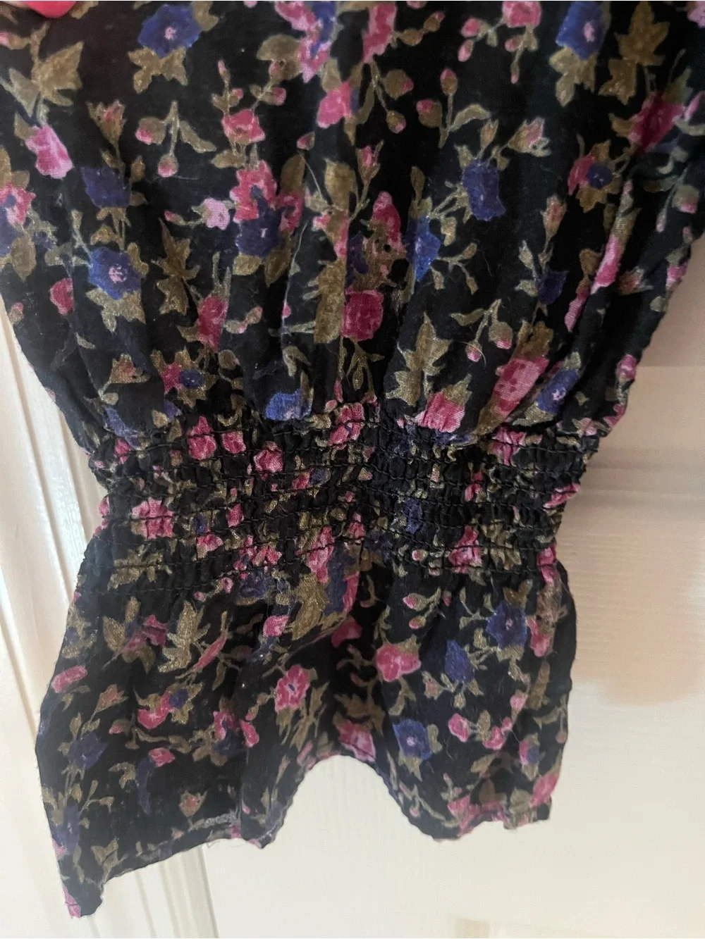Free People Meant To Be Blouse – Black Rose Floral – XS